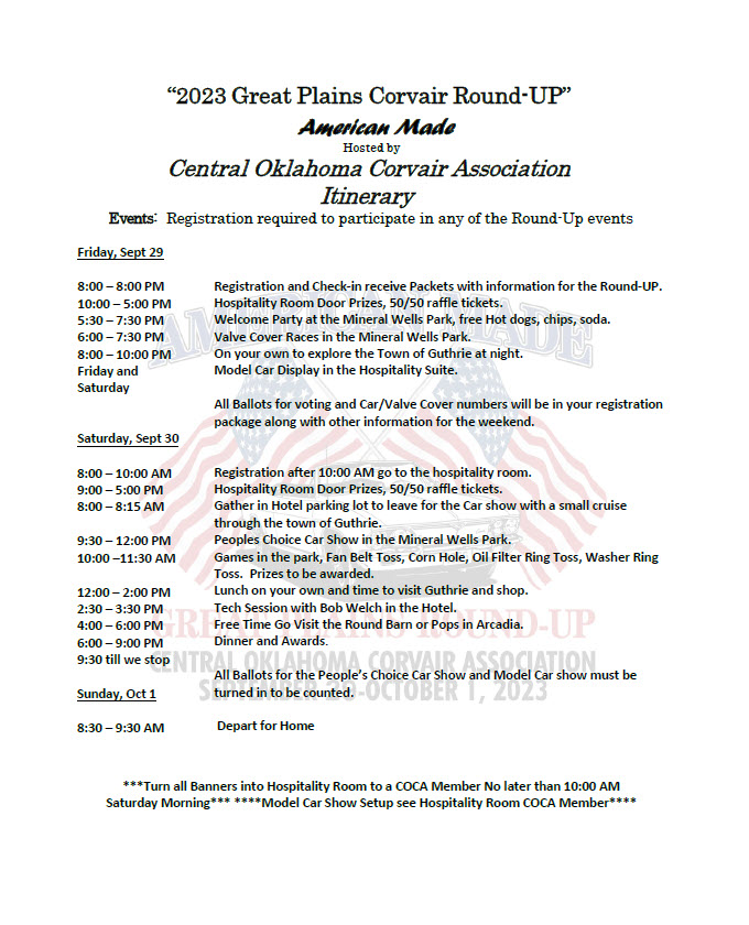 2023 Itinerary Roundup